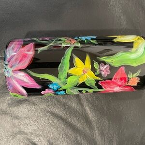 Floral Black Drinkware Tumbler